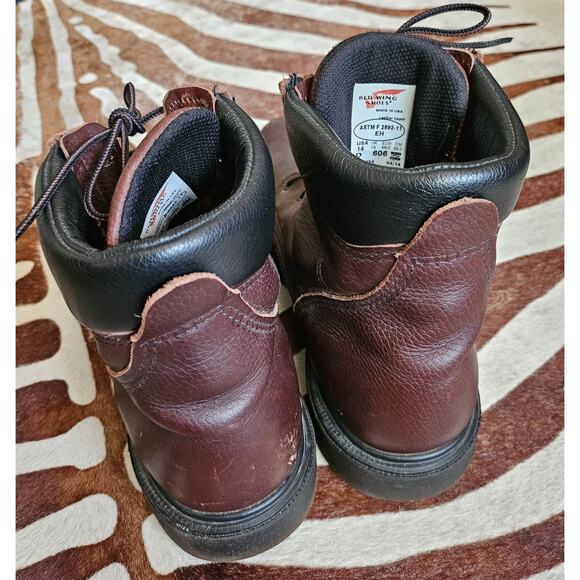 Red Wing 606 Boots Made in USA 14 EH Brown Leather Industrial Super Sole - Picture 5 of 8
